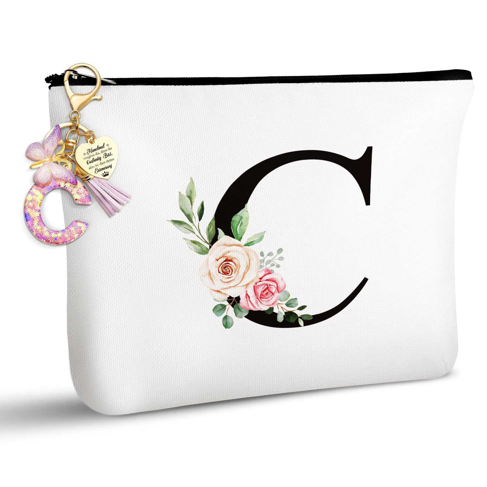 TUZELIYA Personalisierte Buchstaben A-Z Kosmetiktasche Geschenk für Frauen - Geburtstagsgeschenke für Frauen, Mädchen, Mütter, Beste Freundinnen und Brautjungfern