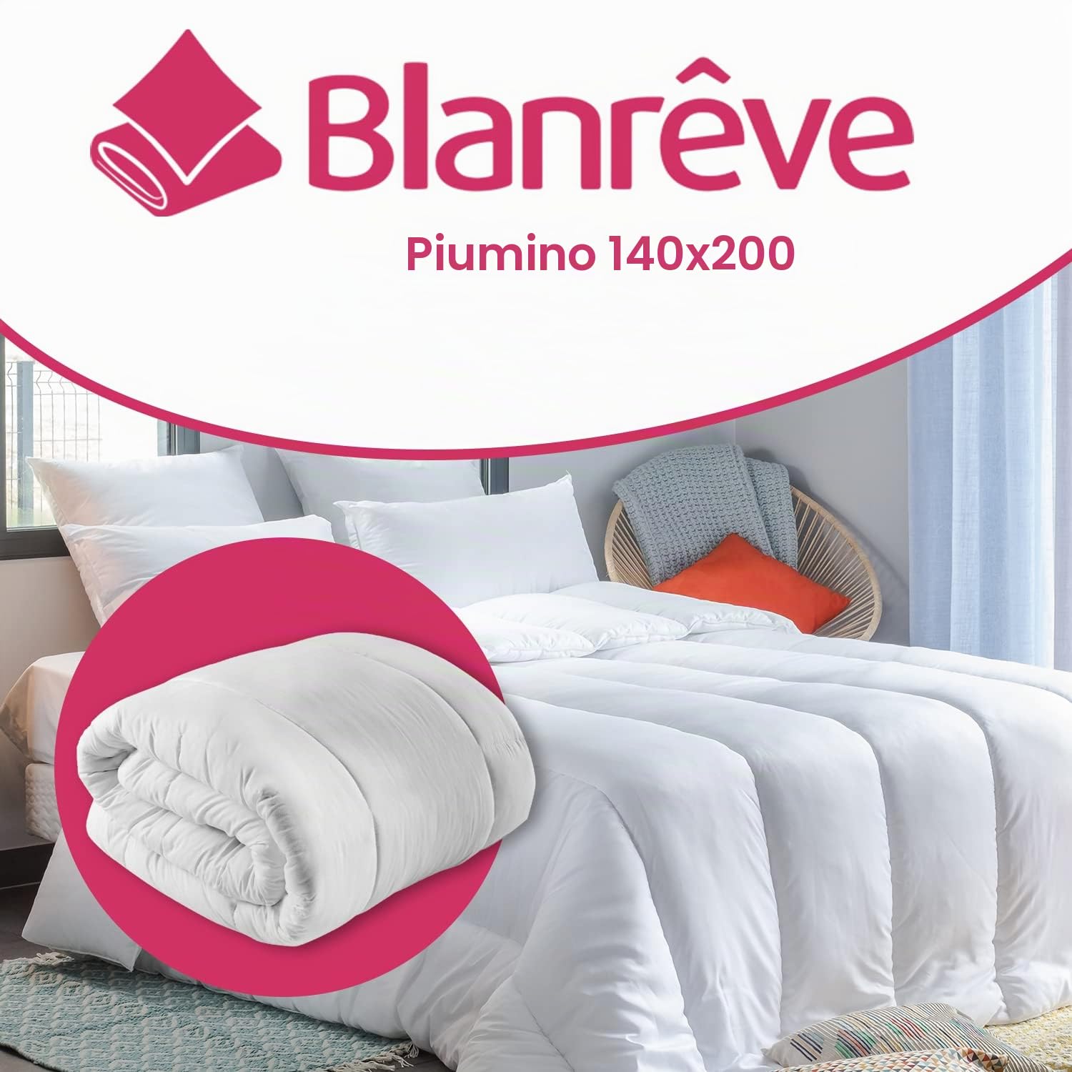 Blanrêve - Piumino Comfort - Sintetico e ipoallergenico - Temperato 300g/m² - 140X200 cm, letto di 90 cm