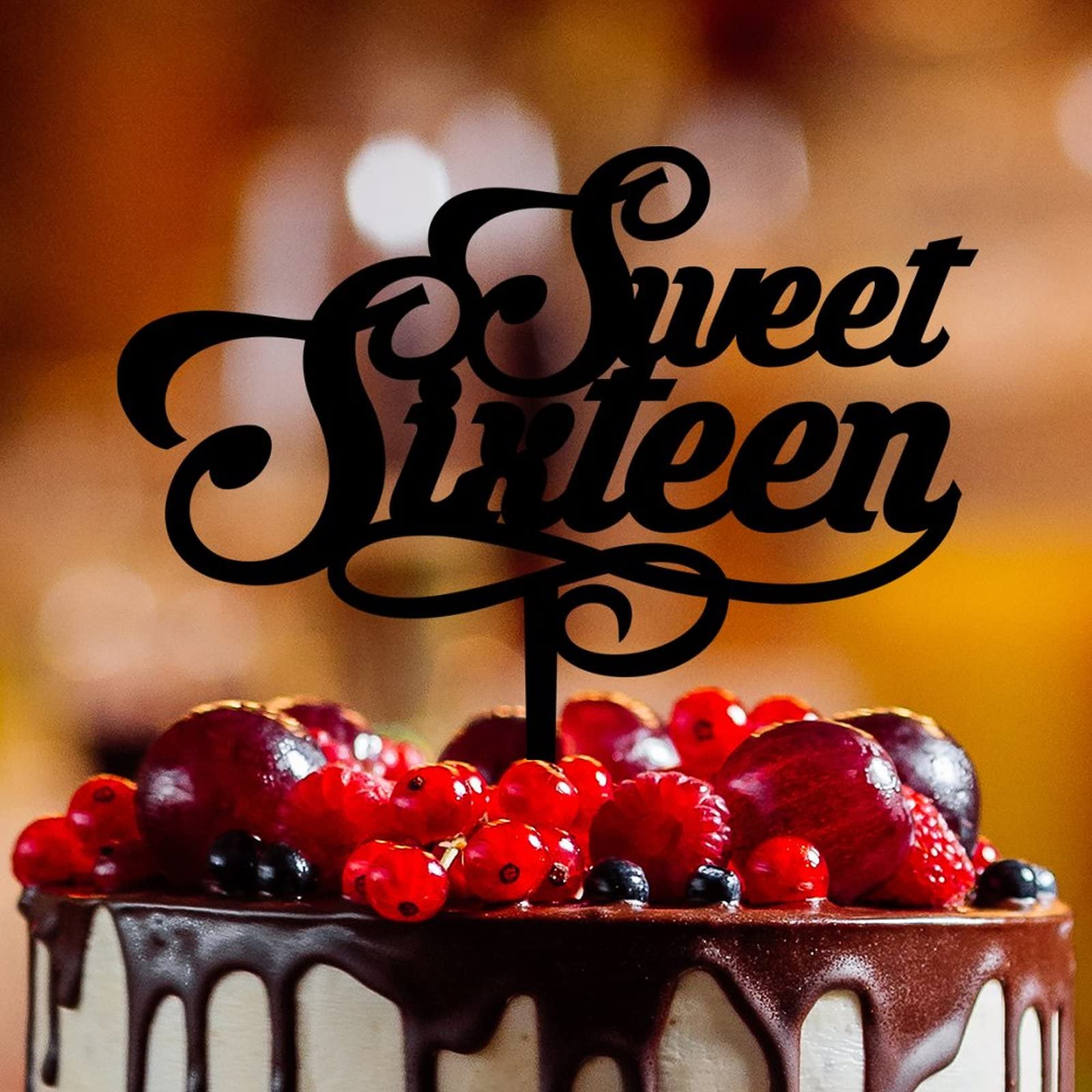 Décoration Pour Gâteau 16 Happy Birthday Rose Gold - Glitz Glamour Pink Rose Gold