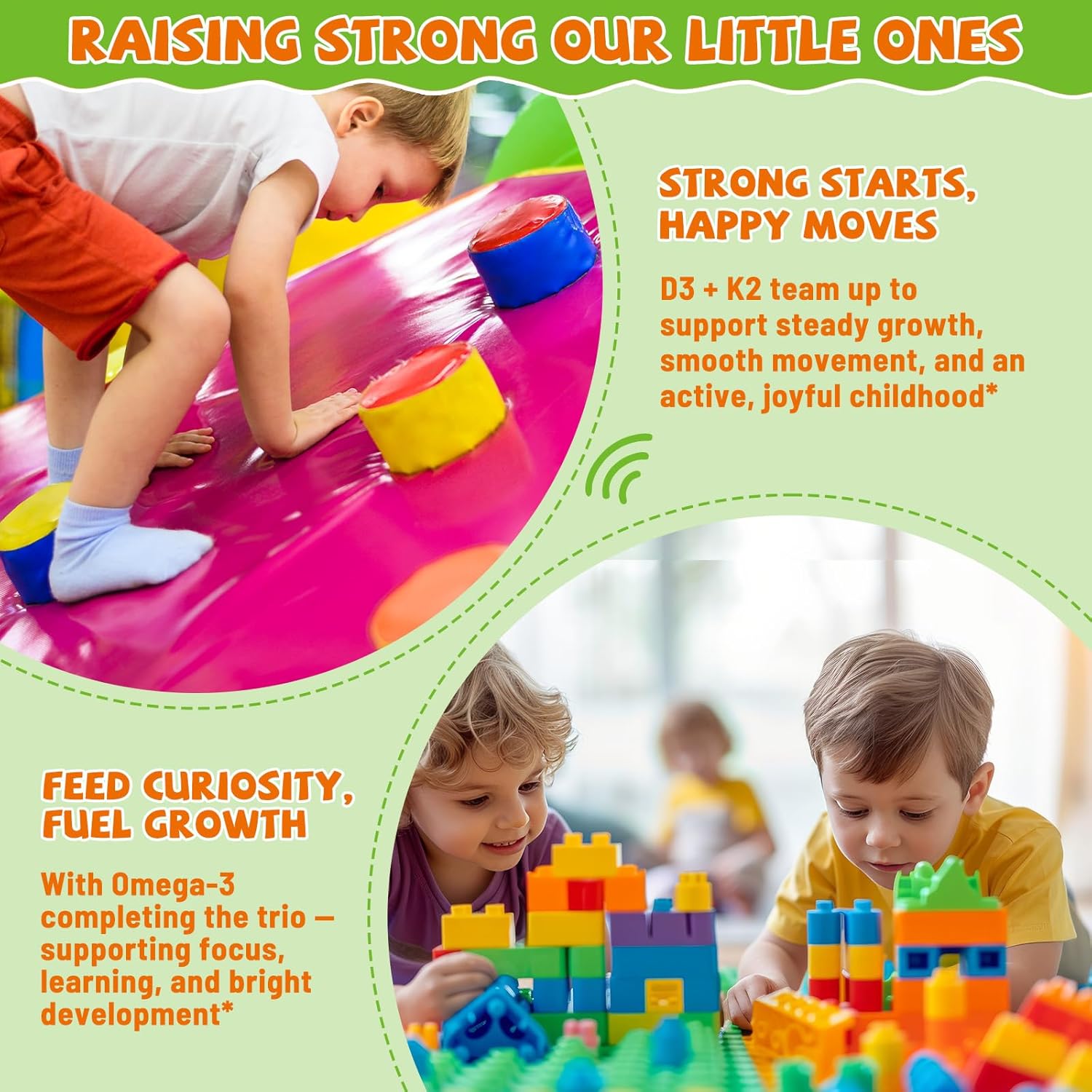 2 Pack Kids Vitamin D3 K2 Drops - K2 D3 Vitamin Supplement 1000 IU with Omega 3, Support Bone, Mood, Teeth & Immune - Vitamin D3 K2 (MK-7) Liquid Drops for Adults & Kids, Sugar Free Orange Flavor