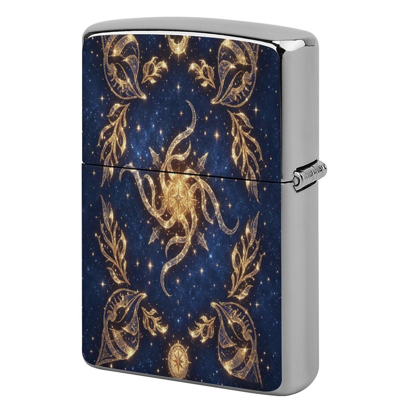 Btcowzrv Style Golden Celestial Metal Lighter Case Sleeve Cover Holder