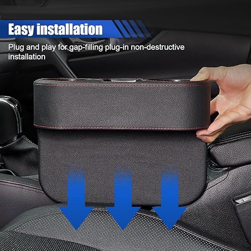 Miniatura 7 de Portavasos para automóvil, organizador de asiento delantero automático, portavasos multifuncionales con cubierta de piel sintética, caja de