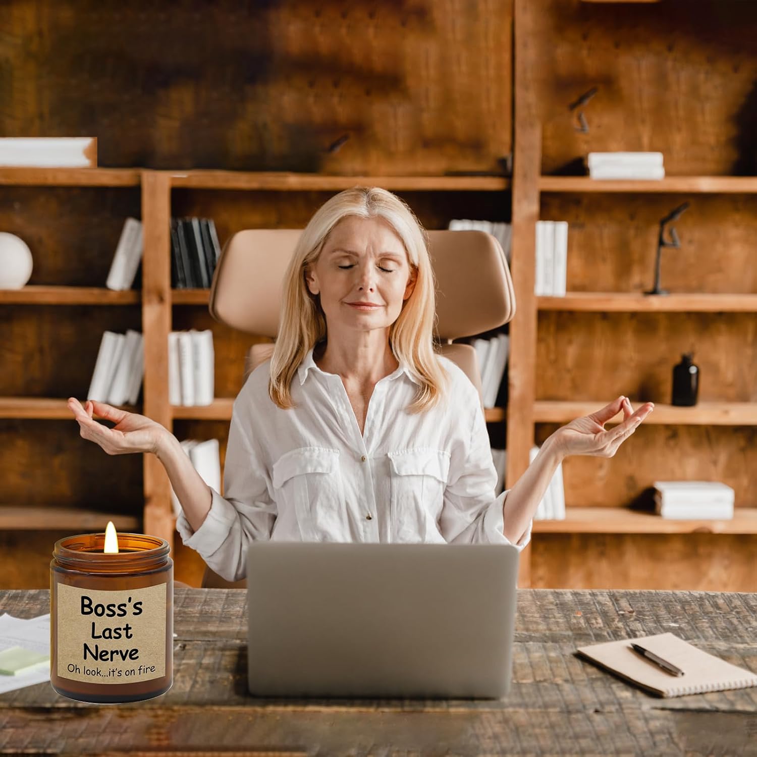 Lihome Boss Gifts for Women Men -Funny Boss Day Gifts, Coworker, Employee, Office Humor Vanilla Coconut Scented Candle (7oz) - Image 6