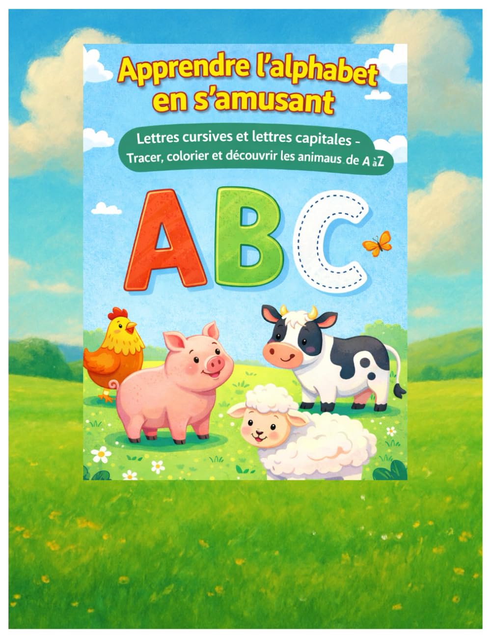 Apprendre l’alphabet à la ferme: Cahier d’écriture et de découverte de l’alphabet
