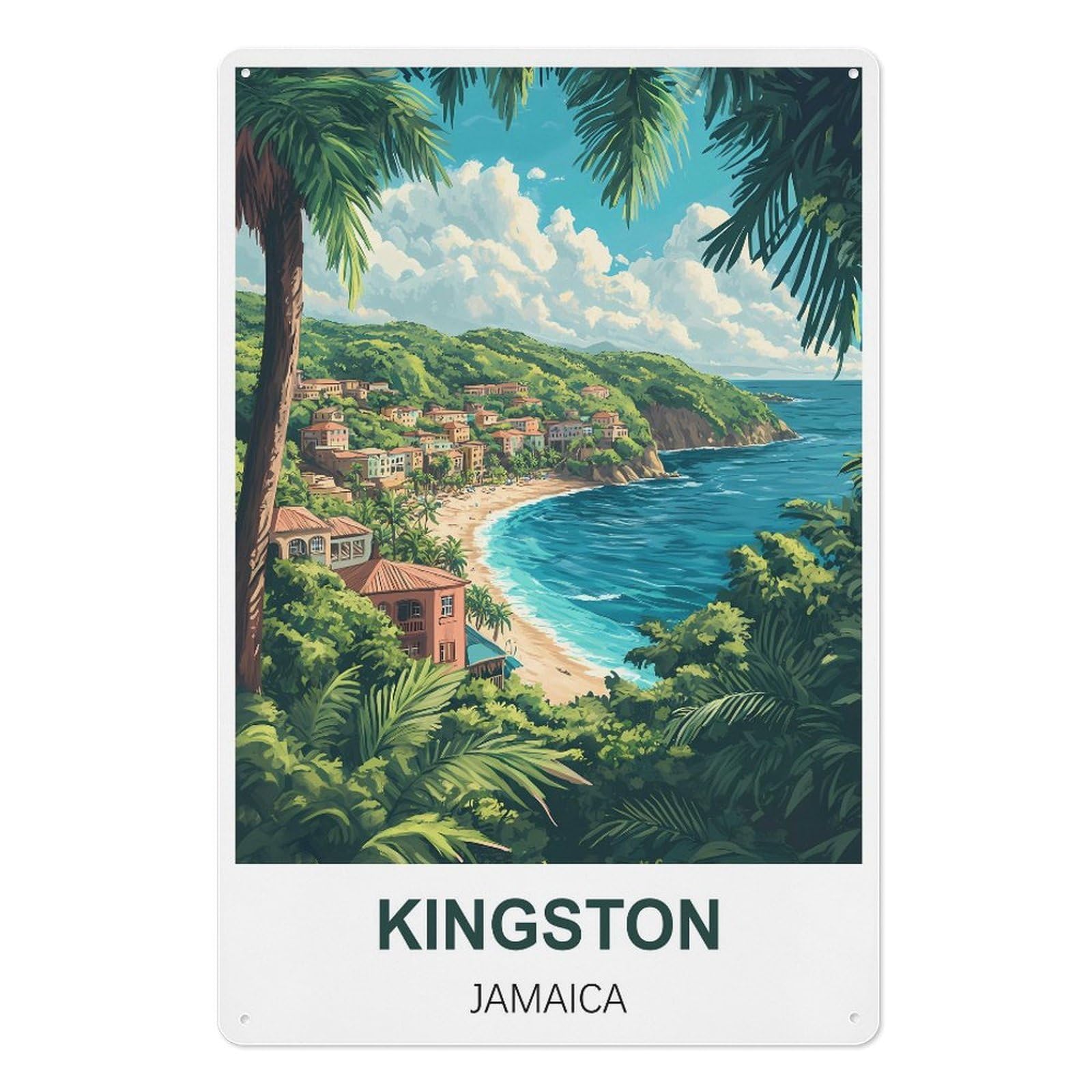 Jamaica Retro Design Tin Painting Vintage Tin Sign 08x12inch(20x30cm) Wall Art for Home Office Bedroom Living Room Cafes Wall Decor