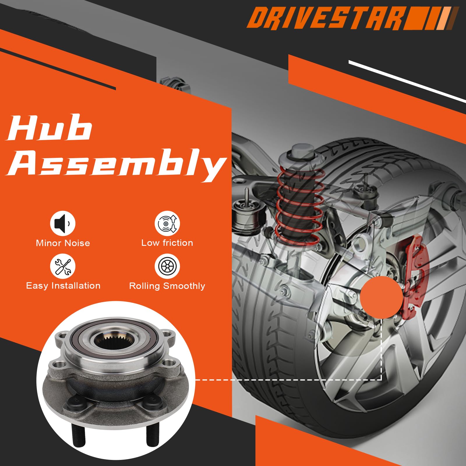 Amazon.com: DRIVESTAR 513347 Front Left/Right Wheel Hub & Bearing
