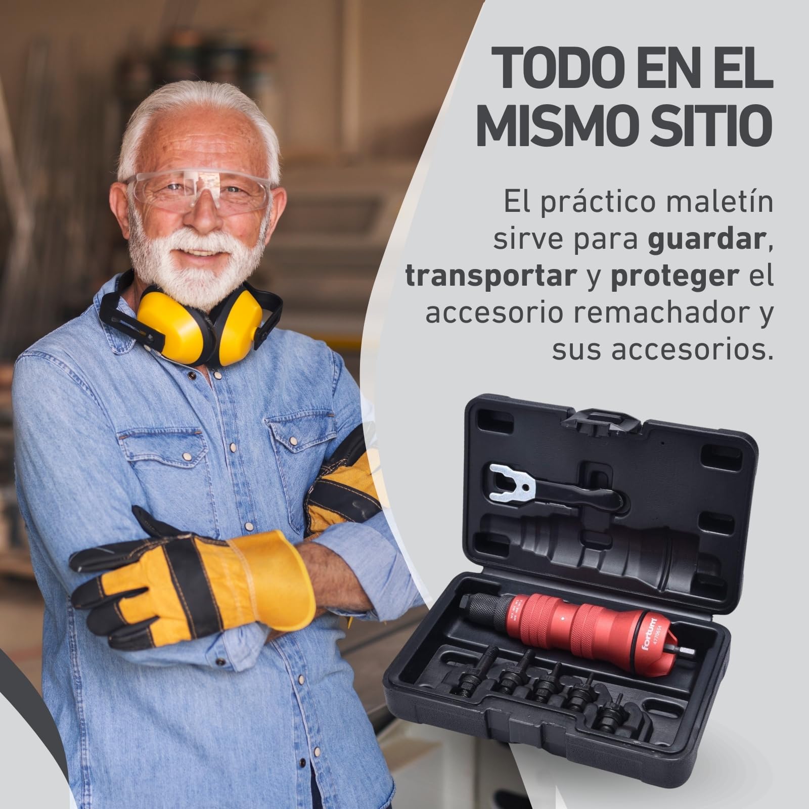 Adaptador de Tuerca Remachada para Taladro y Atornillador | Herramienta para Remachar Tuercas de Aluminio, Acero y Acero Inoxidable | Adaptador Tuercas de M3-M8 | Pistola de Remaches Adaptador