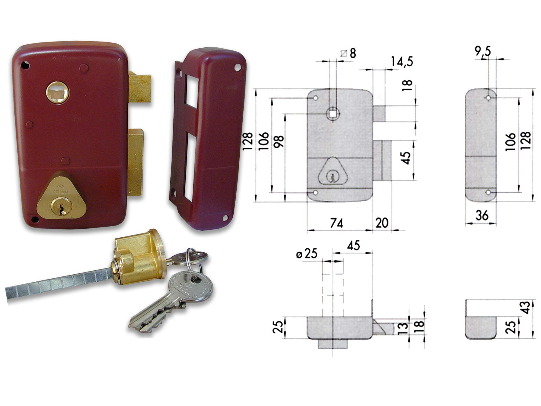 Cisa5695 50210-45-2 Lock Apply Detached Cylinder Left