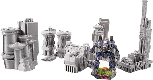 Miniatura 2 de Tabletop Terrain Paquete 1 de ciencia ficción de paisaje urbano de 0.236 in para juegos de miniaturas como Epic Battletech Adeptus Titanicus (Bundle