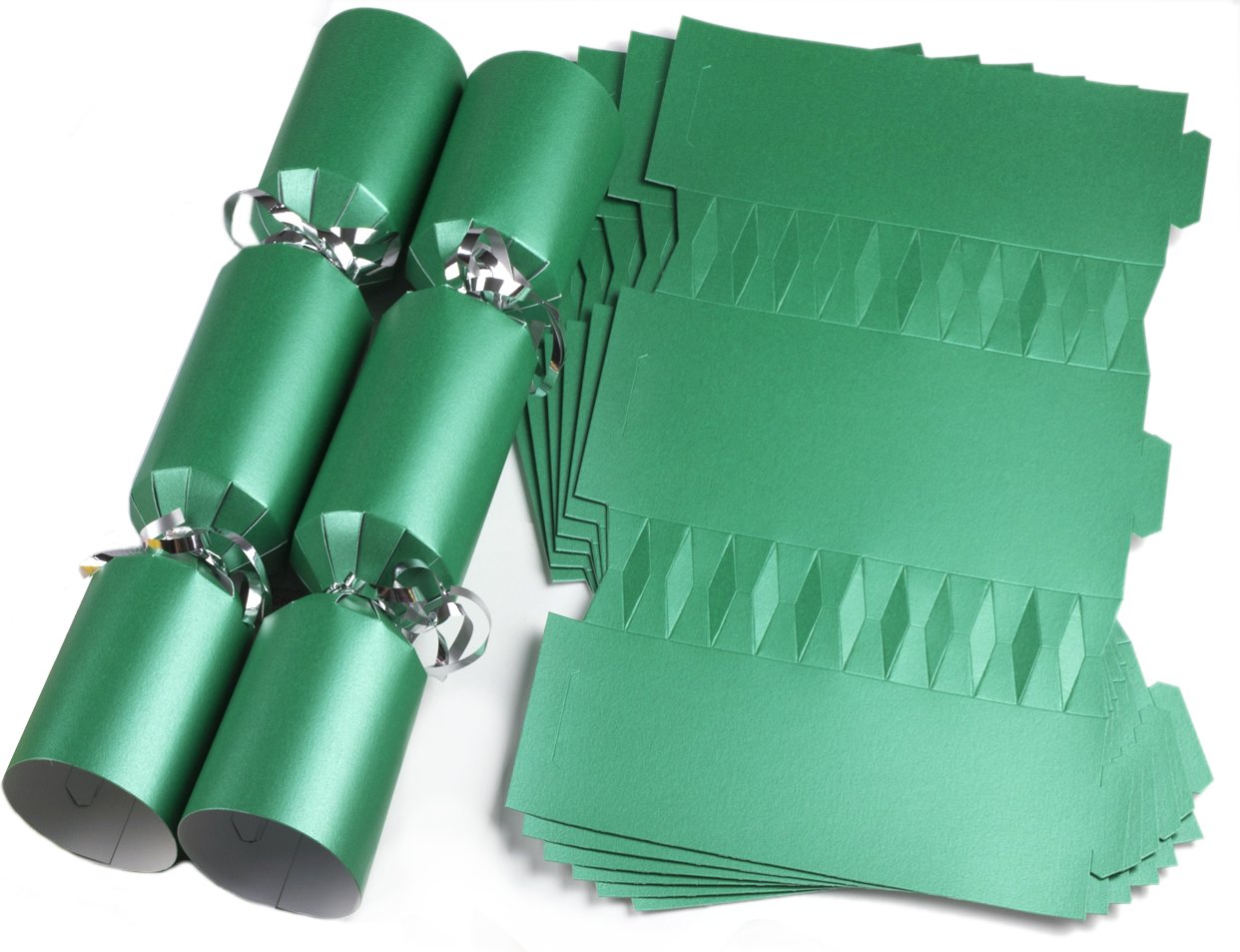 Brimtoy 10 X Make Your own Large (14” / 35cm) Snap Free Cracker kit - Green, 35cm (14 inches) L x 11cm x 5.5cm - Image 2