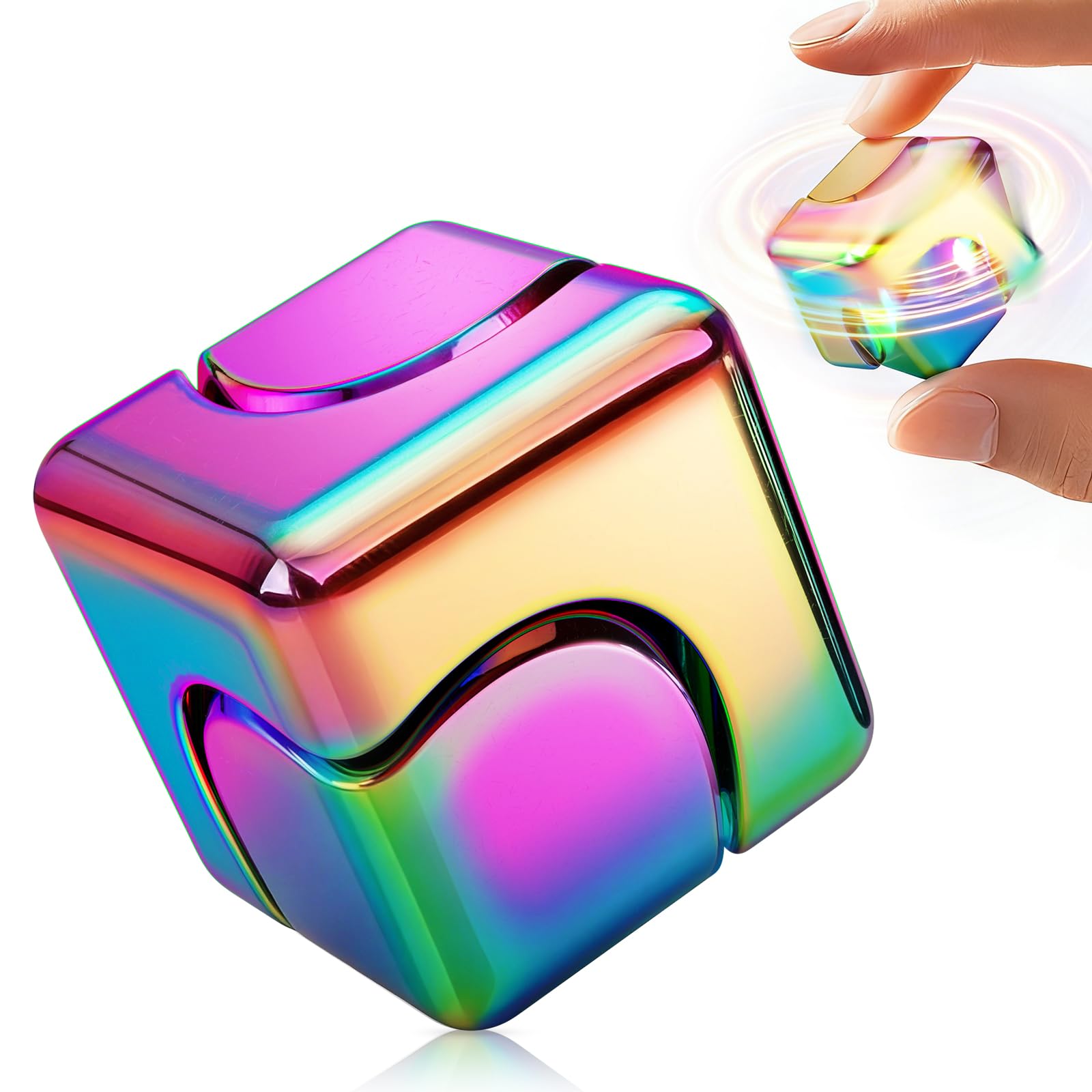 Aolcev Metal Fidget Spinner Cube Fidget Toy for Adults Gadgets Desk Toy
