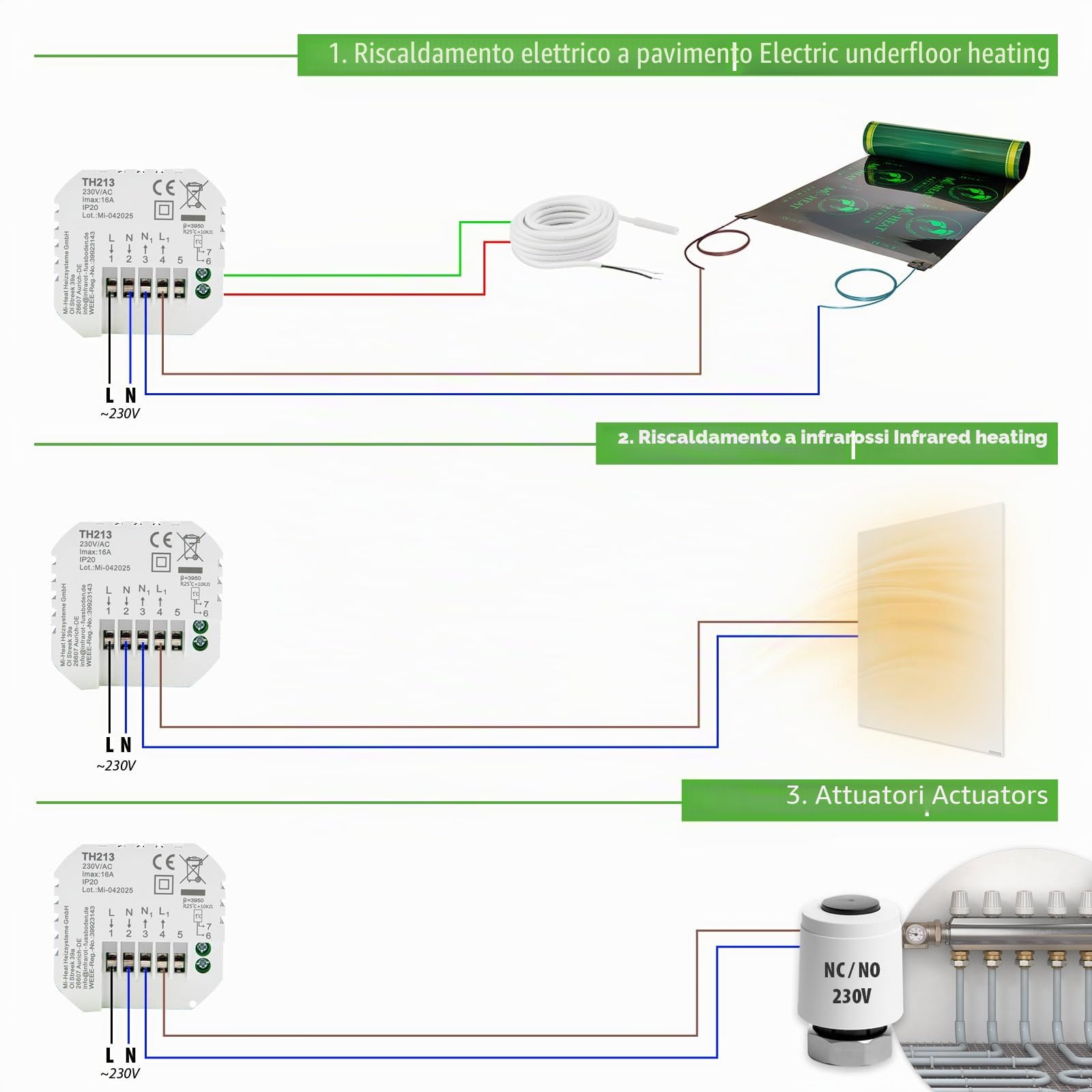TH213 termostato wifi cronotermostato intelligente alexa Tuya Smart