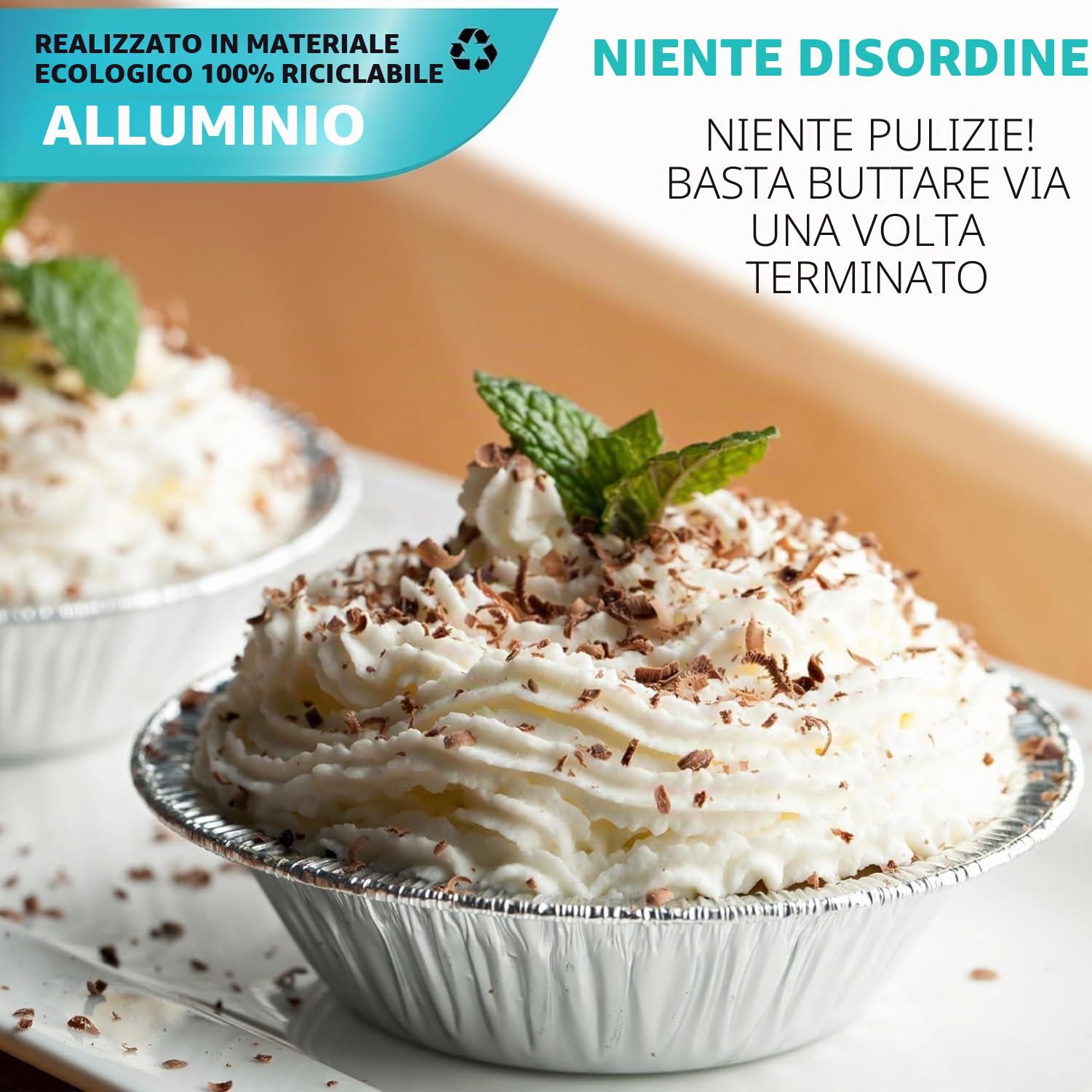 LATERN 100 Pezzi Vaschette per Torta al Cartoccio, 12CM Pentole Rotonde in Alluminio Teglie da Forno Usa e Getta in Alluminio Pentola per Tortiere Piccola per Pukka Shepherds Steak Pot Quiche Torte