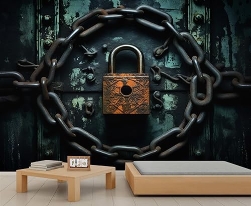 Miniatura 19 de Mural de pared industrial retro, mural industrial retro, papel tapiz de engranajes, mural de pared de textura metálica para sala de estar y