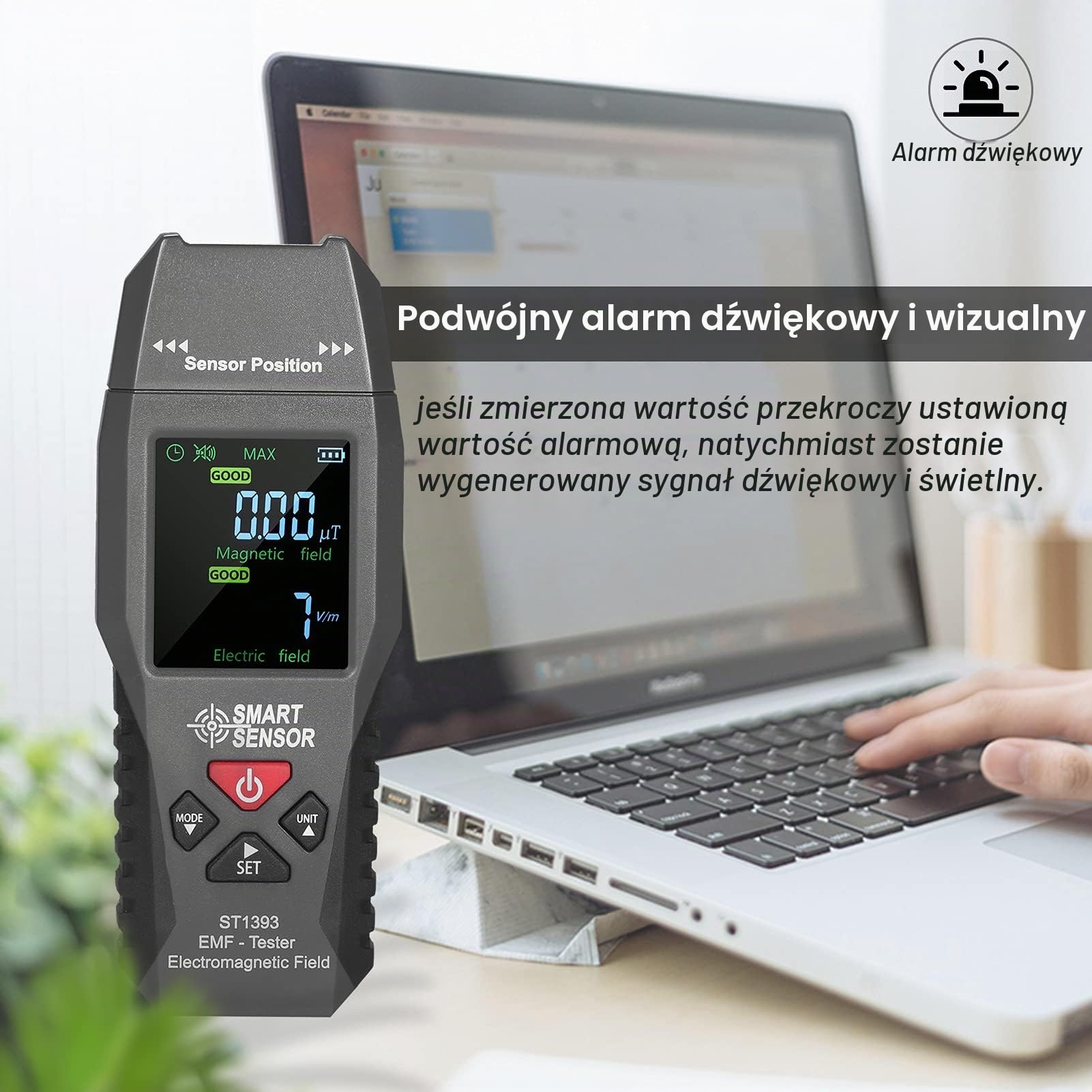 Irfora ST1393 miernik EMF, detektor pola elektromagnetycznego EMF, przenośny mini cyfrowy tester promieniowania LCD do pól elektromagnetycznych
