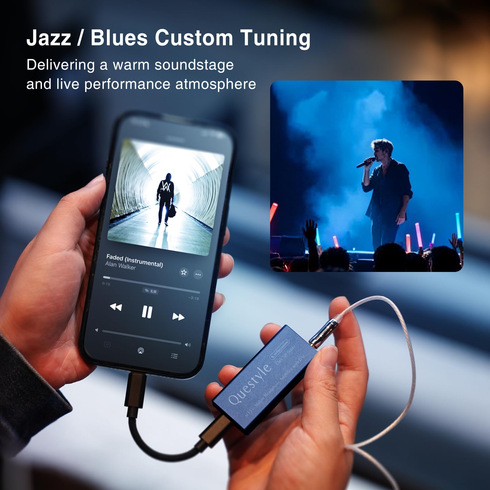 Amazon.co.jp: Questyle M15i Bluesヘッドフォンアンプ USB C DAC