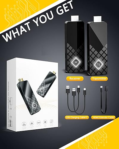 Miniatura 9 de Mpiolife Transmisor y receptor HDMI inalámbrico, adaptador de pantalla inalámbrico HDMI, 5G Plug & Play Wireless HDMI Extender Remitente para