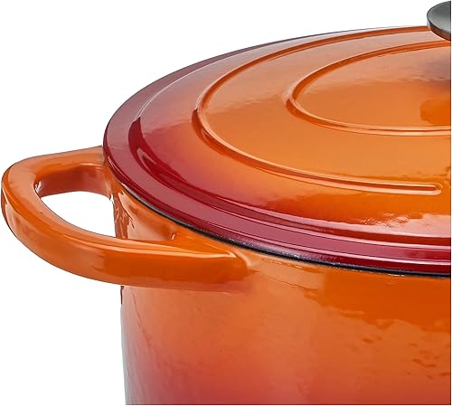 Miniatura 4 de Crock Pot 10947302 - Horno de hierro fundido redondo con superficie antiadherente Ovalado Anaranjado atardecer