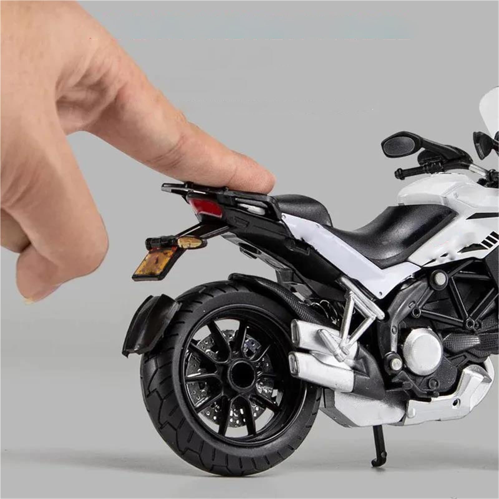 Modelo de Motocicleta Moto Todoterreno con Amortiguador Impactos, Juguete Regalo, Escala 1/12, para Ducati MTS Enduro, Modelo Motocicleta, Colección Vehículos Fundidos A Presión(Rosso)