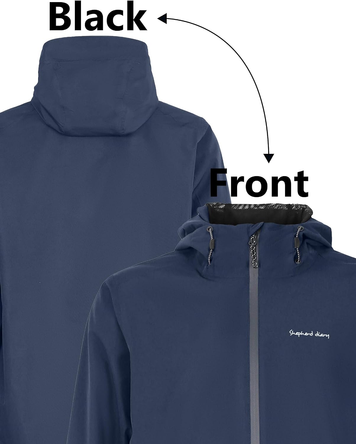 Water Proof Jacket, Lightweight Zip Up Hoodie Men, Mens Rain Jacket Raincoat Windbreaker Running