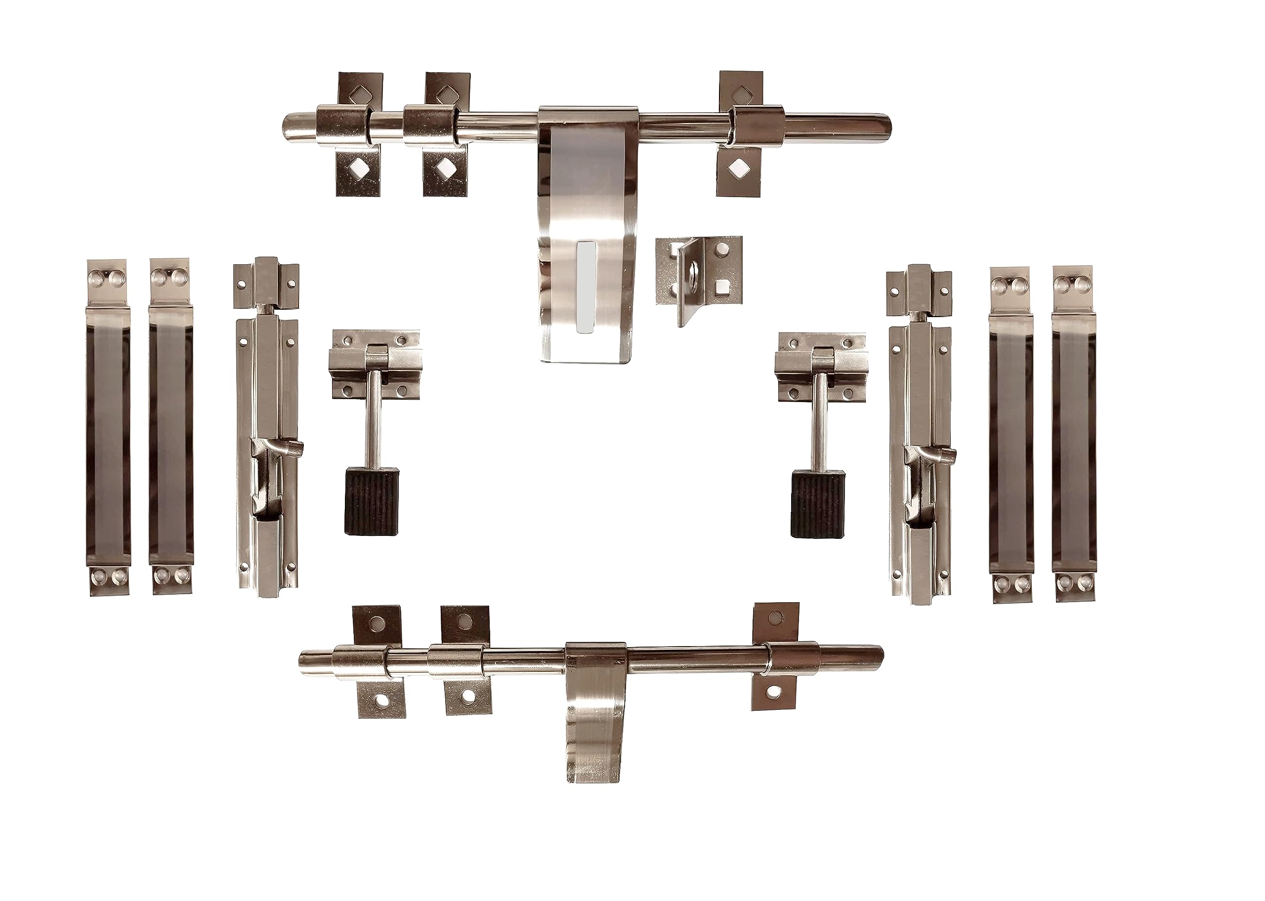 RAB Door Kit Stainless Steel 12" Pack Of 2 (1-Aldrop, 1-Latch, 4-Handle, 2-Tower Bolt, 2-Door Stopper, Code:- Laher, Size:- 2mm) (B09SHS8P2D) Amazon Price History, Amazon Price Tracker