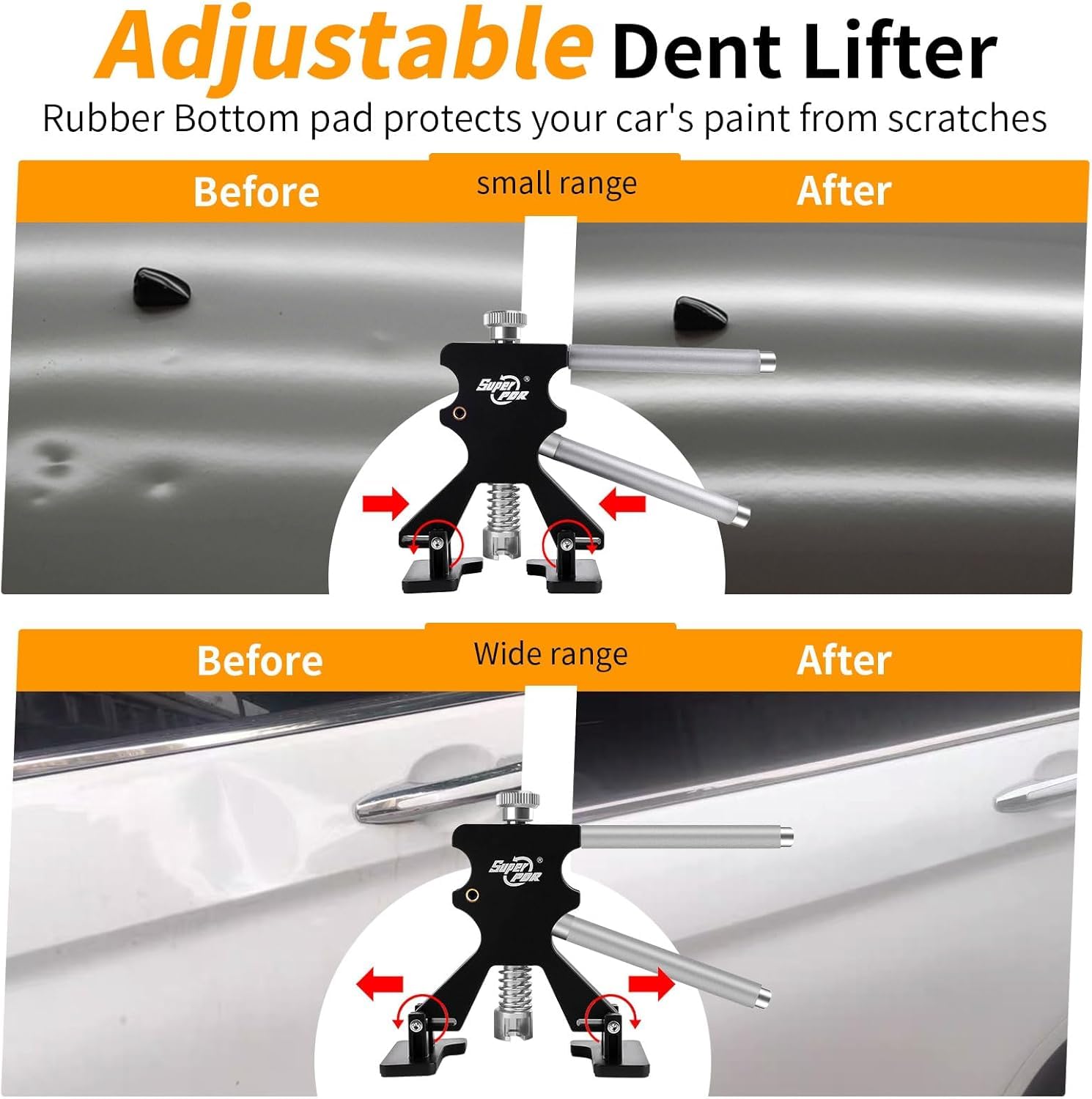 Super PDR Ausbeulwerkzeug Set – Lackschadenfreie Dellenreparatur mit Gleithammer, Dent Lifter & Linienbrett – Dent Repair Kit für Auto, Hagelschäden & Parkdellen