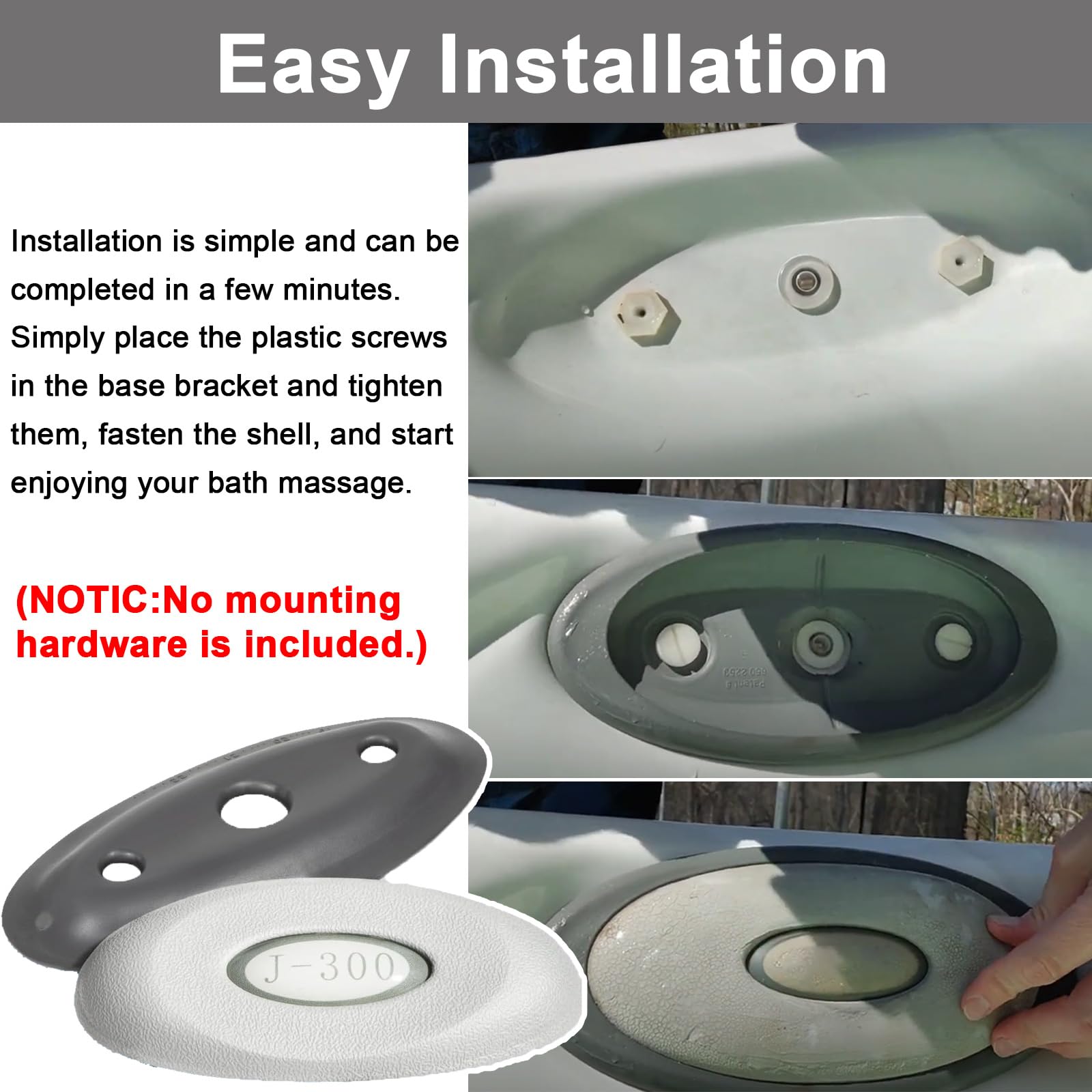 2472-824 - Almohada ovalada de spa y montaje trasero adecuada para jacuzzi serie J-300 2004-2018