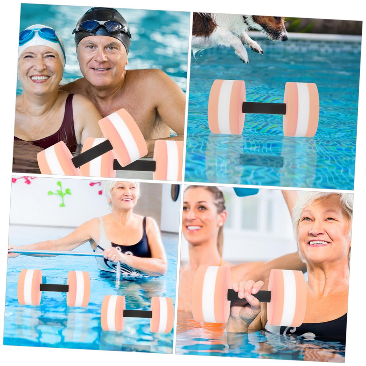 GARVALON 4 Stück EVA Wassergewichte für Poolübungen Wasser aerobic Hanteln mit Auftrieb für Erwachsene Rehabilitation und Fitness im Schwimmbad und See