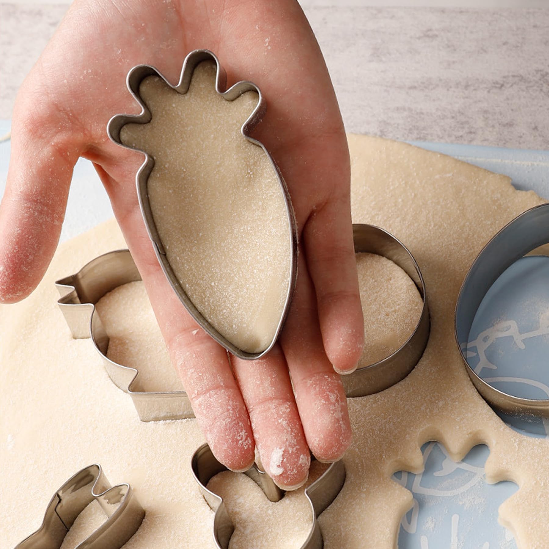 Set 10 Formine Biscotti Pasqua - Acciaio Inox 430, Stampi Per Biscotti, Torte E Pasticceria, Forme Coniglio, Uovo, Fiore - Foto 7