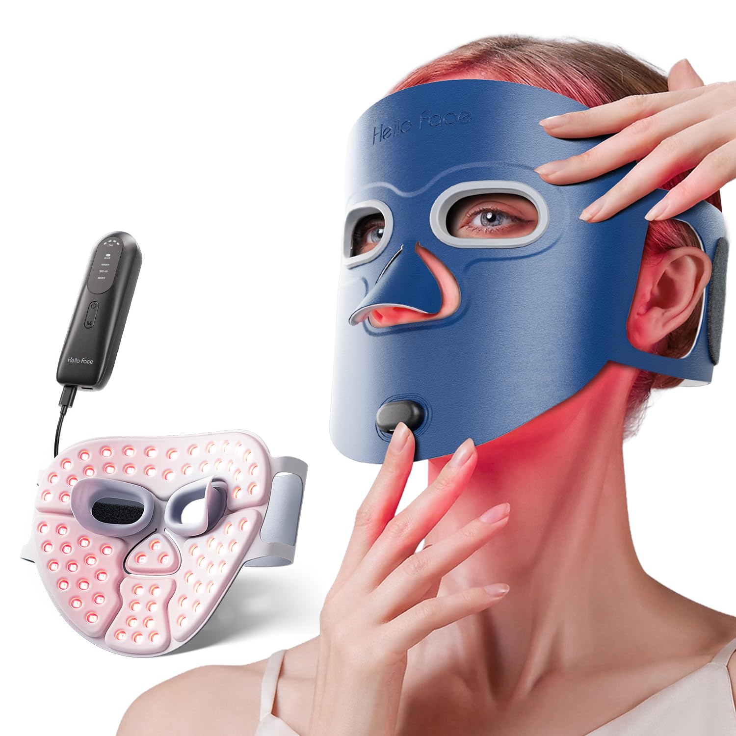 Photo 1 of ***MISSING REMOTE***Derlights Red Light Therapy Mask, 4 Modes, 280 LEDs, 3000mAh Rechargeable