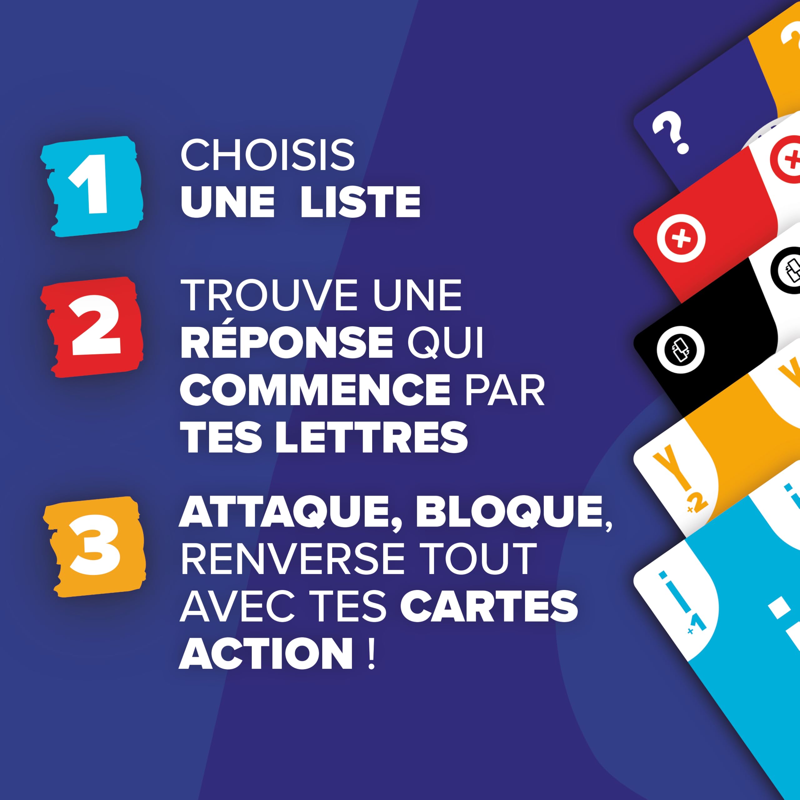 CRACK LIST - Jeu du Petit bac - Jeu de Cartes - Jeu d'ambiance - entre amis et en famille - 10 ans et plus - 2 à 8 joueurs - version française - Yaqua Studio, YAQ001CR, Bleu