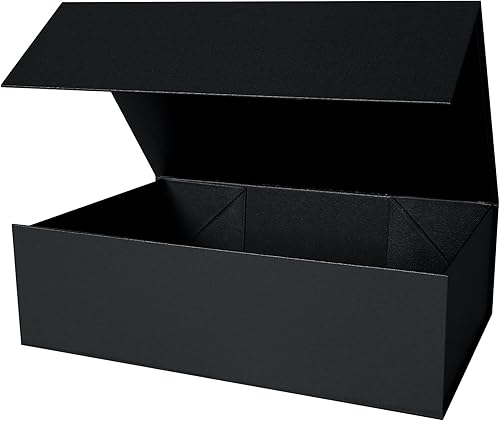 Vista 77 de Aimyoo Caja de regalo plegable marrón con tapas de cierre magnético de 13.8 x 9 x 4.3 pulgadas, cajas grandes de propuesta para dama de honor
