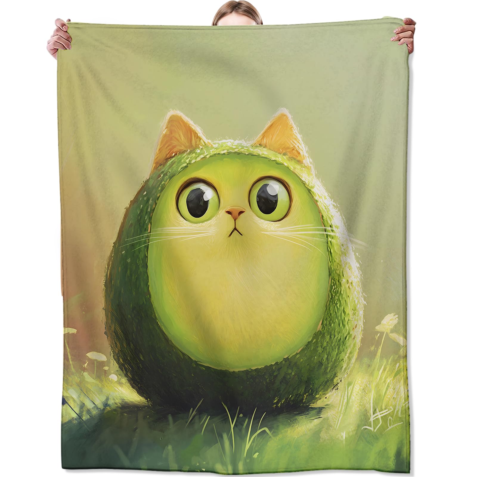 Chat Avocat Couverture Flanelle Moelleuse Couverture Canape Multi-Usages Plaid pour Salon Chaises Voyages 150x200cm