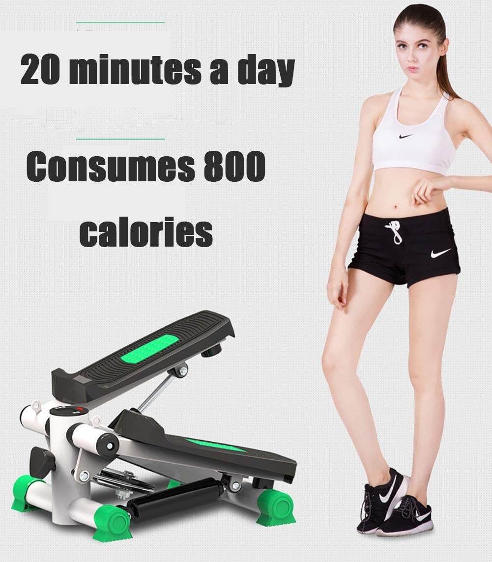 Máquina paso a paso, mini máquina de ejercicio multifunción con pantalla LED, función arriba-abajo, máxima capacidad de carga para entrenamiento en casa