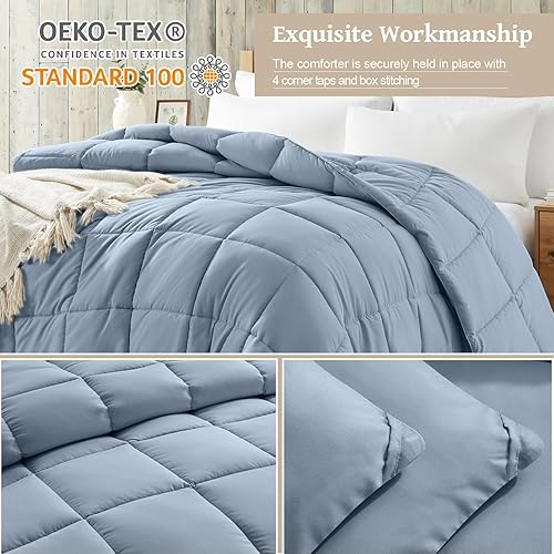 Vista 77 de Homelike Moment - Edredón tamaño king, inserto de edredón, plumón alternativo, ligero, acolchado, suave, para todas las estaciones, beige