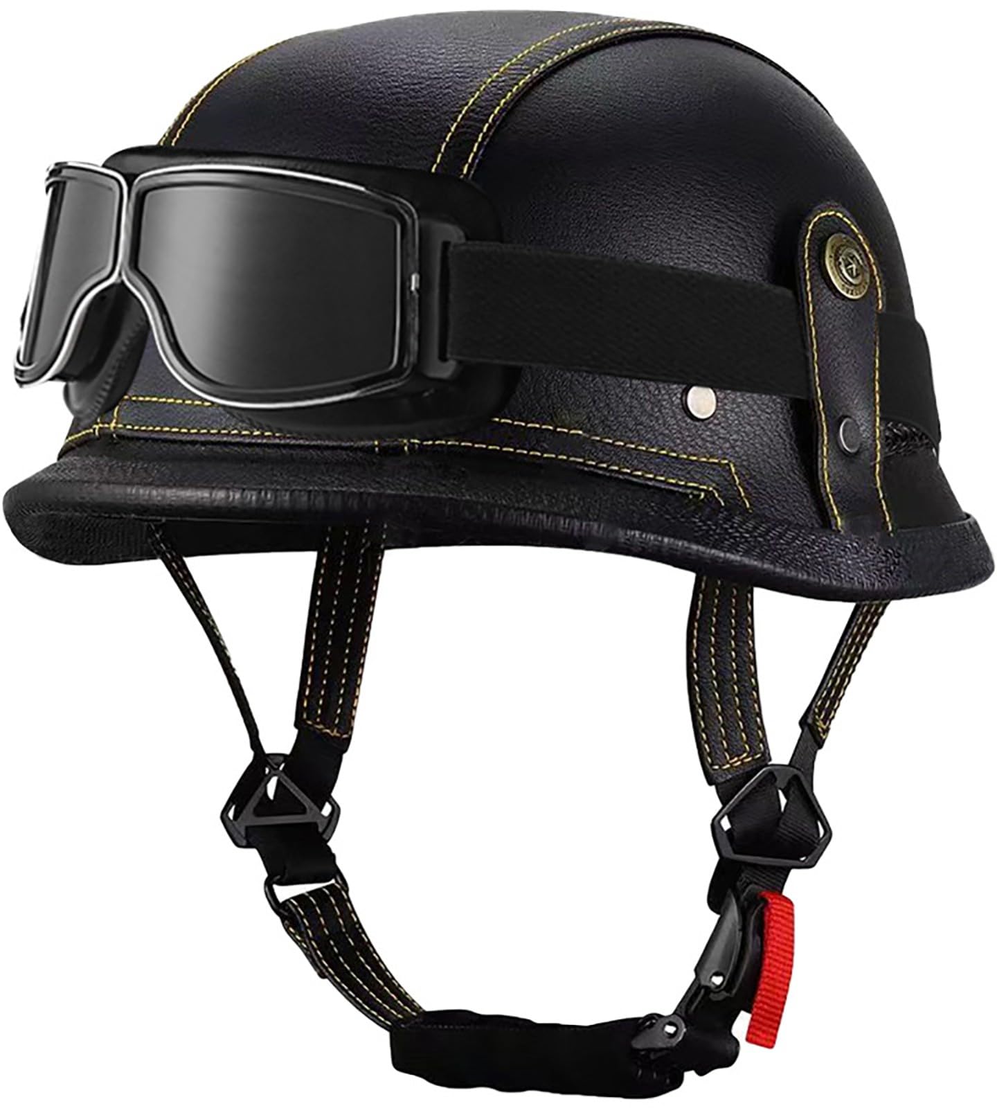 Amazon.co.jp: オートバイレザーハーフヘルメットレトロオートバイ