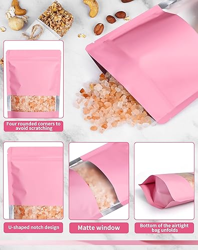 Miniatura 2 de Paquete de 100 bolsas a prueba de olores de 4.7 x 7.9 pulgadas, bolsas resellables con ventana mate, bolsa de papel de aluminio, bolsas sellables