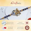 eCraftIndia Peacock Krishna Rakhi for Brother Bhaiya Bhai with Best Bro Ever Fridge Magnet | Roli Chawal Pack gallery image