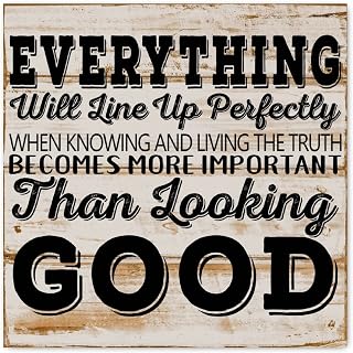 Everything Will Line Up Perfectly When Knowing Wooden Sign Inspiring Quote Sayings Wall Sign Christian Home Wall Decor Unique Wood Hanging Signs For Farmhouse Wedding Anniversary Home 8x8in