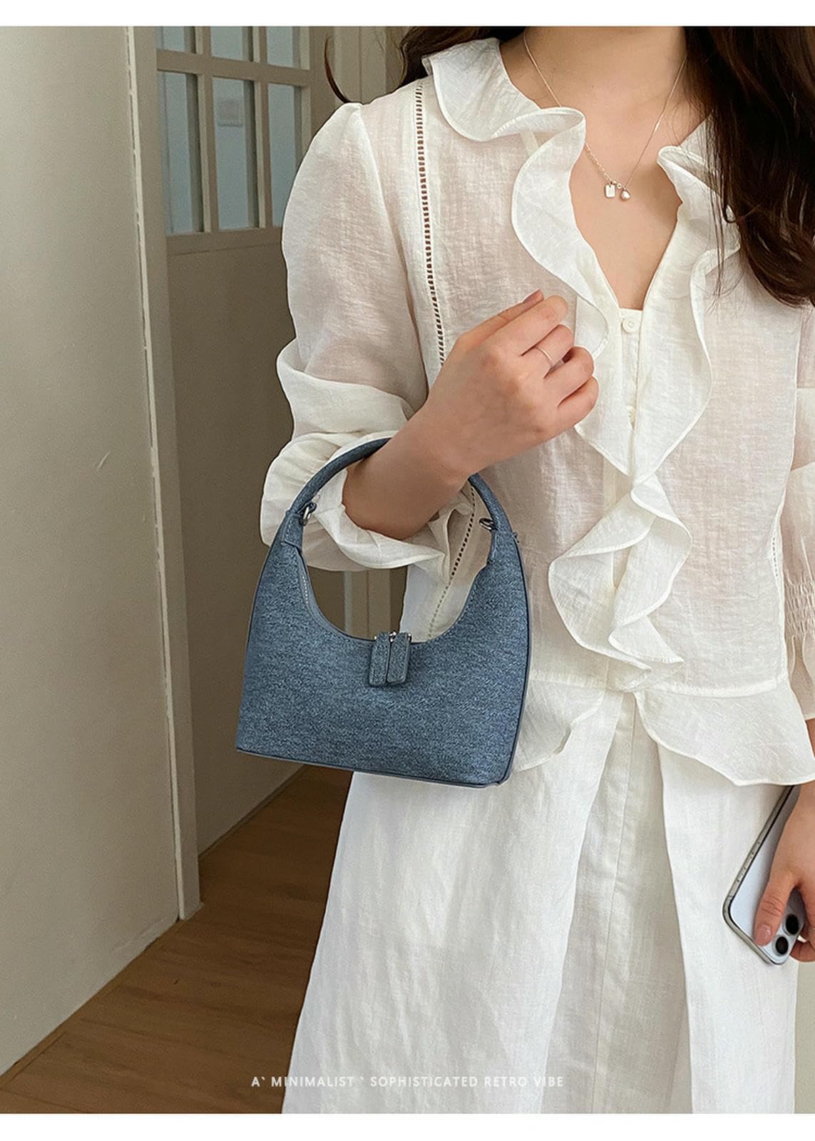 Borse da Donna Borsa A Tracolla/A Spalla da Donna in Denim Stile retrò, Casual, con Tracolla Regolabile.