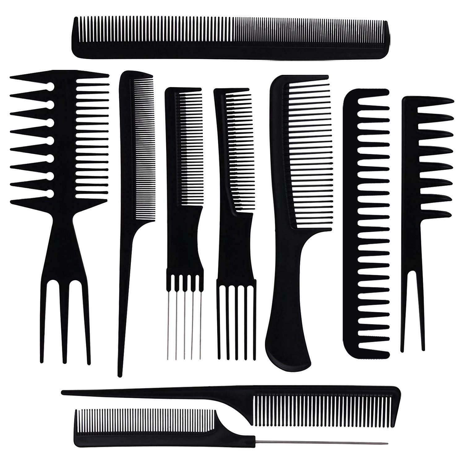 Profession 20PCS Cosmetology Kit Hair School, Barbershop Beauty Salon Approved Use! 10 Piece Comb Set, Butterfly Clips, Flex Rods, Mannequin Head w/Stand! Hair Brushes! Neck Wraps!