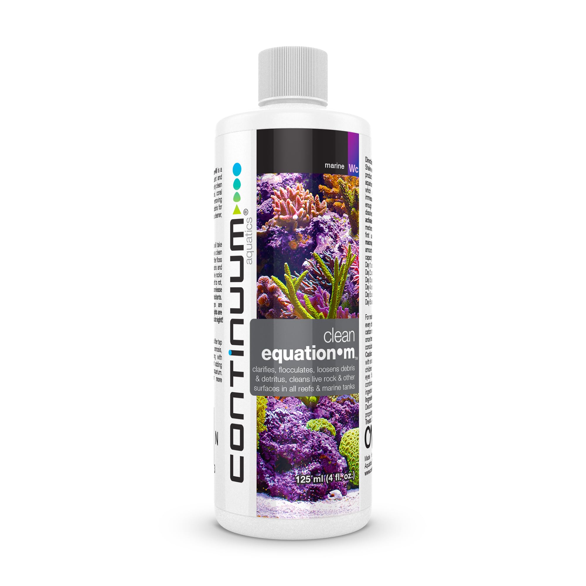 Continuum Aquatics Clean Equation M – Marine Aquarium Cleaner & Clarifier – Clears Water, Loosens Debris, Supports Reef & Fish Health, Advanced Formula 125 ml