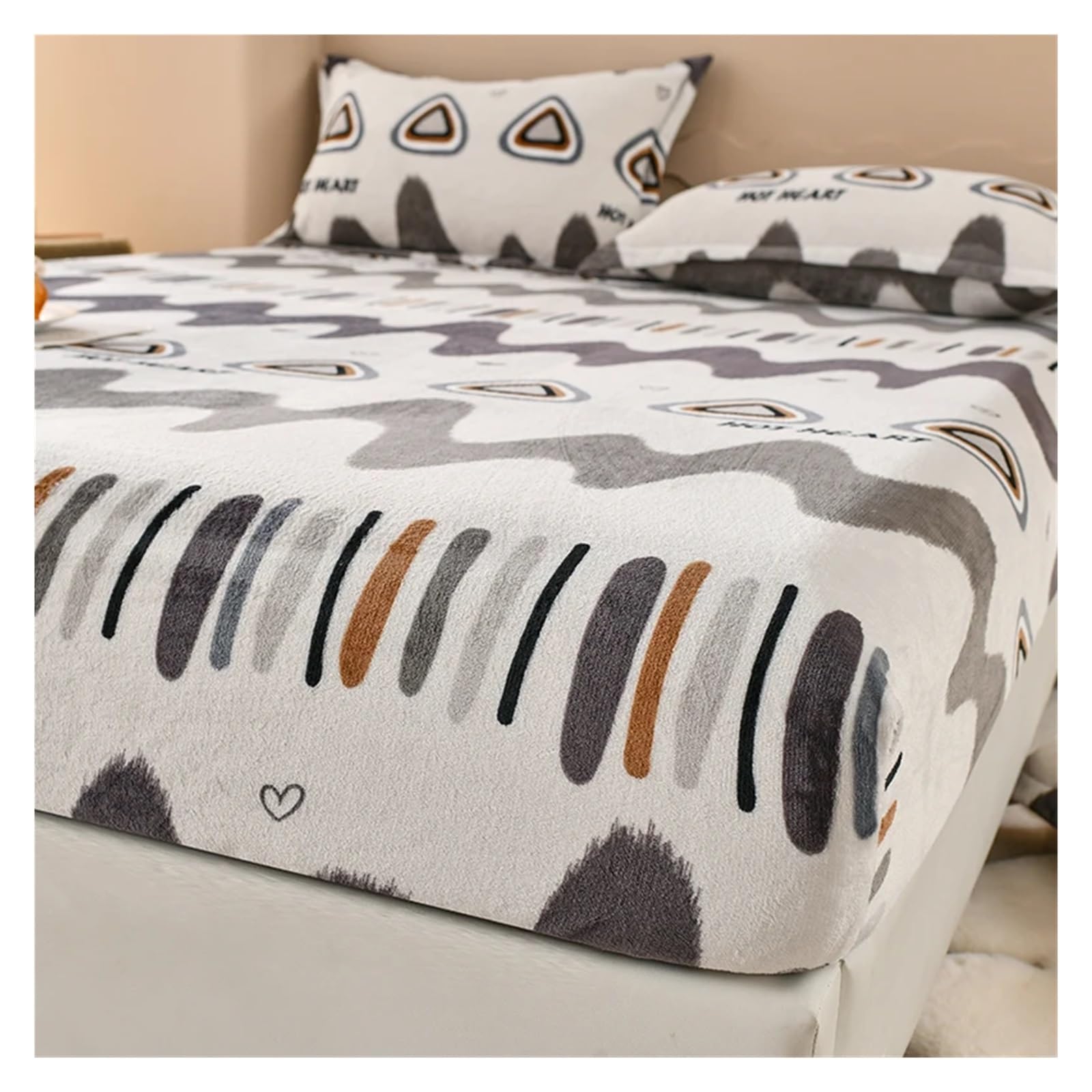 Fitted Sheet Super Warm Bed Sheet for Winter Cartoon Style Fitted Bed Sheet Queen/King Size fundas de colchón Reactive Printed All-inclusive(Blzy,120x200x25cm 1pc)