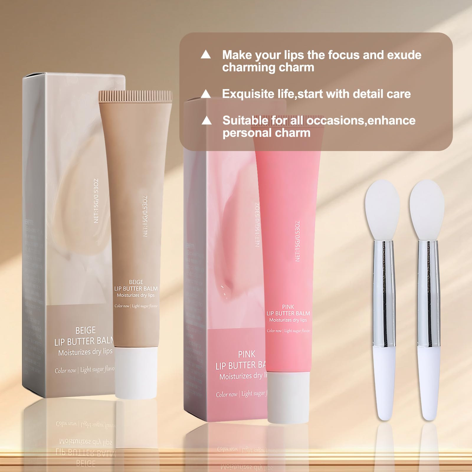 Sum-Mer Lip Butter Balm, Conditioning Lip Mask for Instant Moisture,Lip Balm for Dry and Chapped Lips (Pink Grey) - Image 2