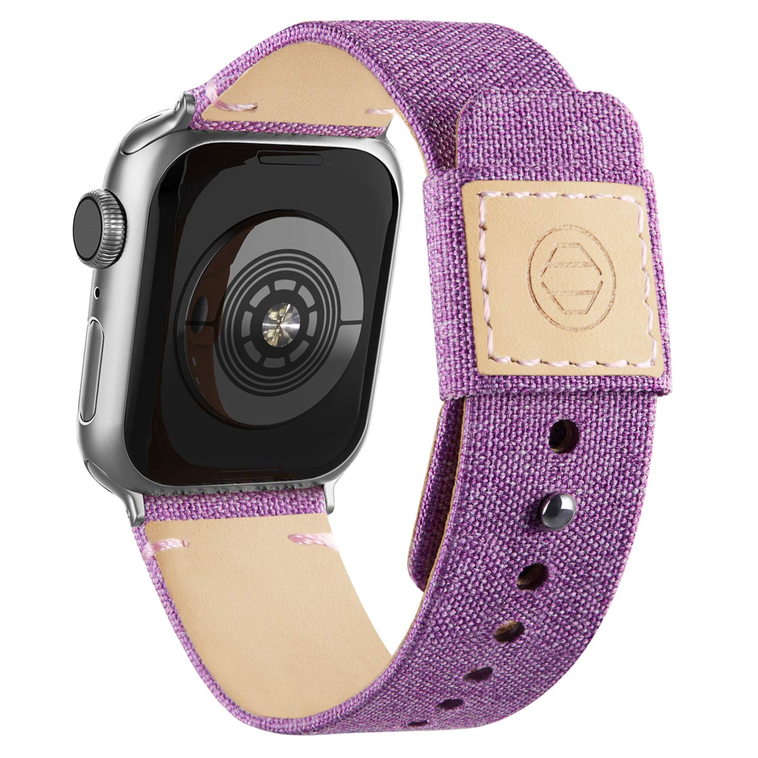 Recoppa Fabric Cloth Bands Compatible with Apple Watch 49mm 46mm 45mm 44mm 42mm 38mm 40mm 41mm, Canvas Strap with Soft Genuine Leather Lining for