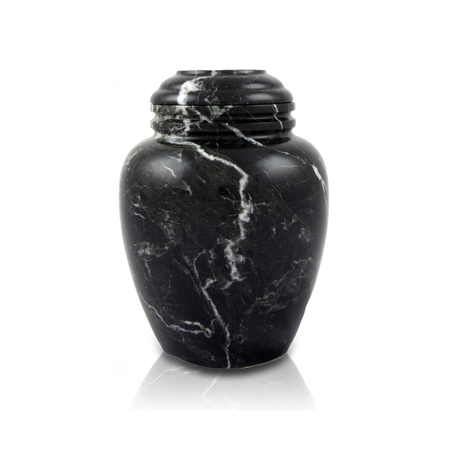 OneWorld Memorials Noire Marble Cremation Urn - Extra Small - Holds Up to 20 Cubic Inches of Ashes - Noire Black Burial Urns for Ashes - Engraving Sold Separately