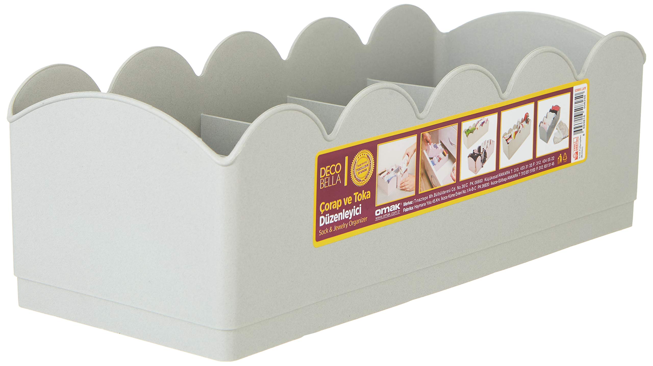 DecoBella 50825 Çorap Toka Düzenleyici, Asorti, 23 x 10 x 7.6 cm