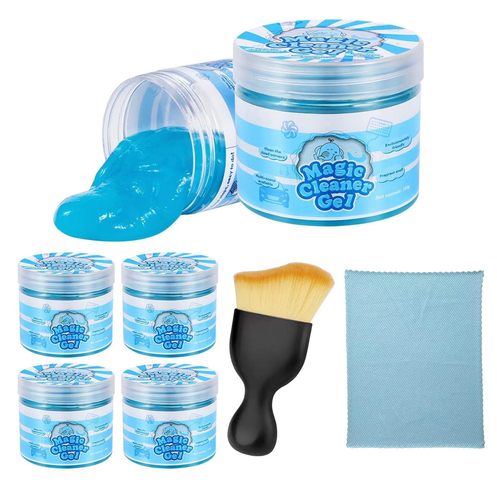 SURVART Car Cleaning Putty 4 Pack Cleaning Gel for Car Interior Reusable Vent Cleaner Kit Long-Lasting Keyboard Slime Cleaner Detailing Putty for Dust