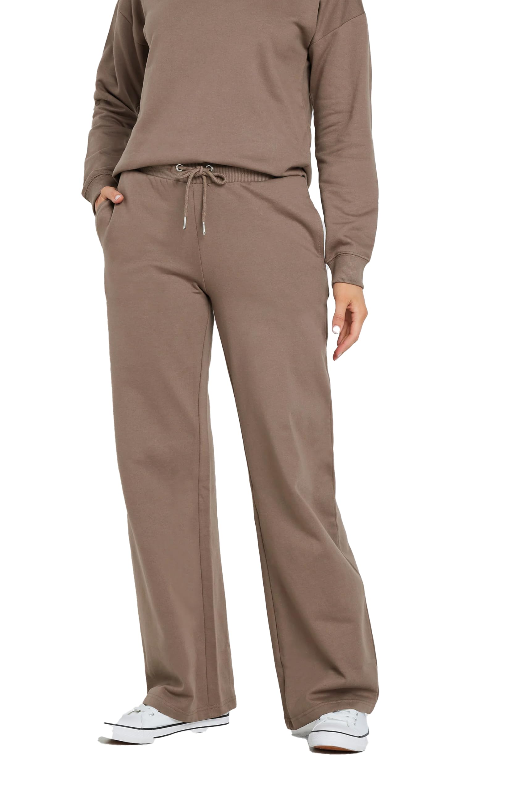 Long Tall Sally - LTS Tall Beige Wide Leg Joggers - Women's