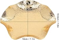 Vista 2 de Tissting Cuenco decorativo de metal dorado de 7.8 pulgadas, cuenco de fruta dorada, bandeja redonda para servir, bandeja de aperitivos